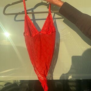 MESHKI RED BODYSUIT